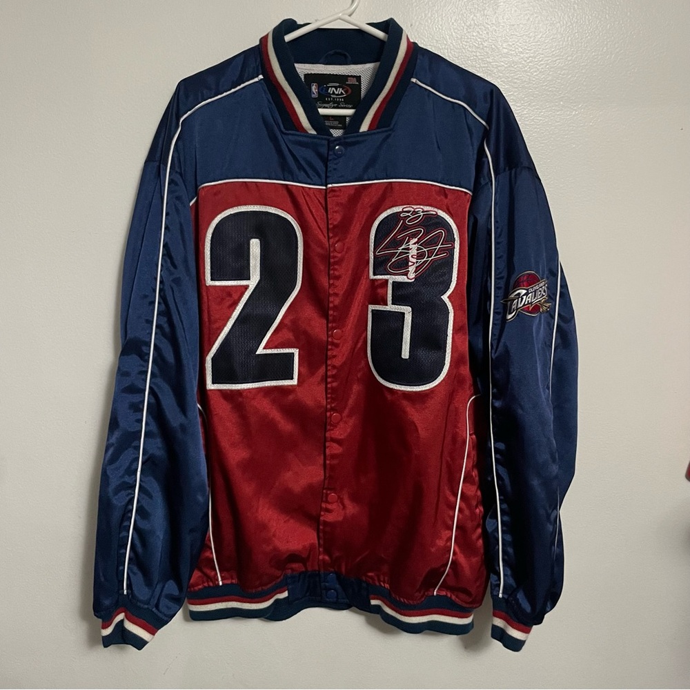 UNK LeBron James NBA Bomber Jacket Full Button Cleveland Cavaliers Size Large